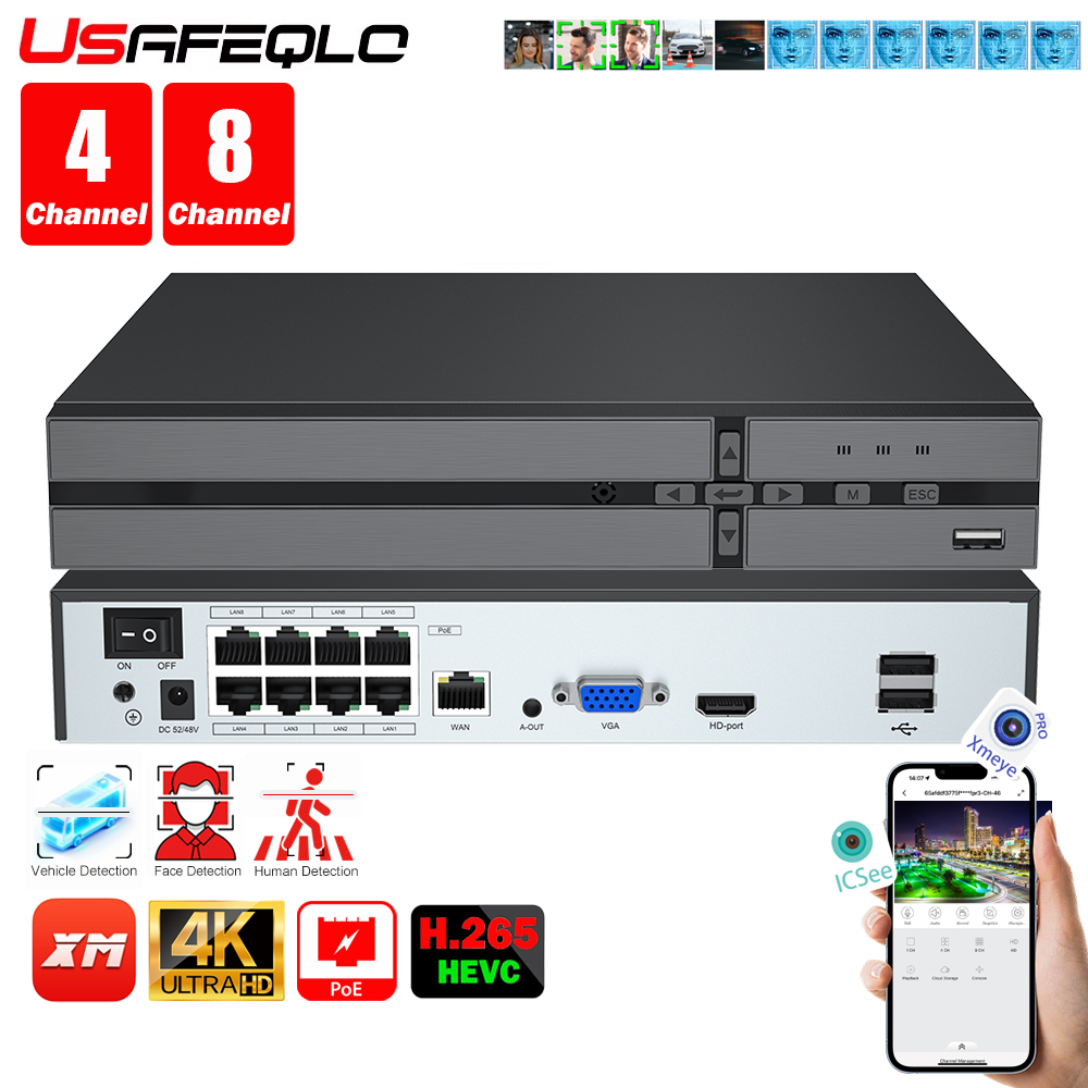 Face detection H.265 8ch*4K 4c - Home Security And Cameras 评论和价格