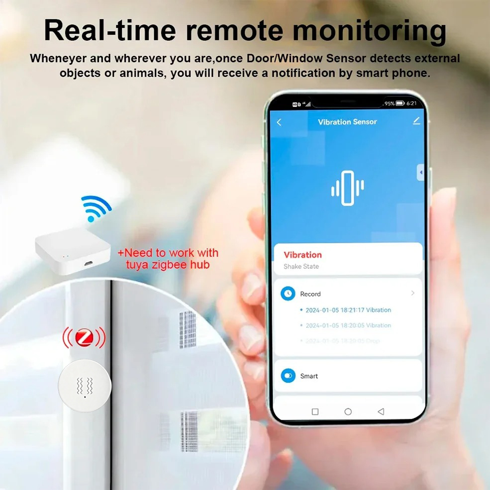 Tuya ZigBee Smart Vibration &  - Home Security Alarm System 评论和价格